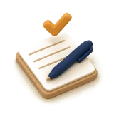 A written answer being marked.